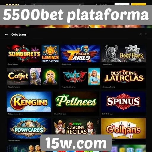 Variedade de jogos disponíveis na 5500bet